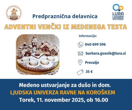 Adventni venčki iz medenega testa