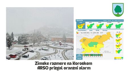 zimske razmere oranžno opozorilo ARSO