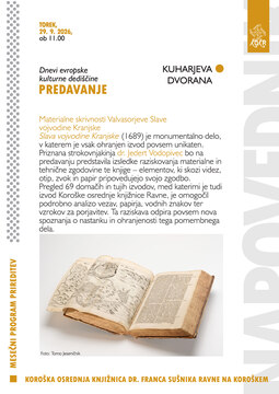 Materialne skrivnosti Valvasorjeve Slave vojvodine Kranjske
