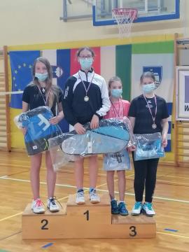 Na sliki od leve proti desni: Maja Mavec (BK Konex), Arijalda Mustafić (BK Karizma), Naja Horvat (BK Mladost) in Sara Večko (BK Karizma)