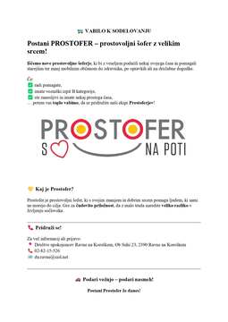 Prostofer - brezplačni prevozi za starejše in invalide