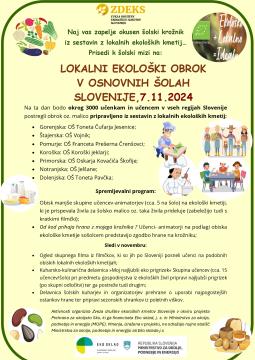 Obvestilo in povabilo Dnevi lokalne ekološke hrane v šolah in vrtcih Slovenije