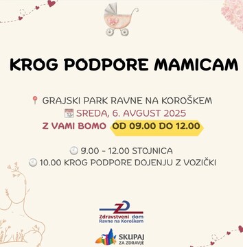 "Krog podpore mamicam" ob Svetovnem tednu dojenja 2025